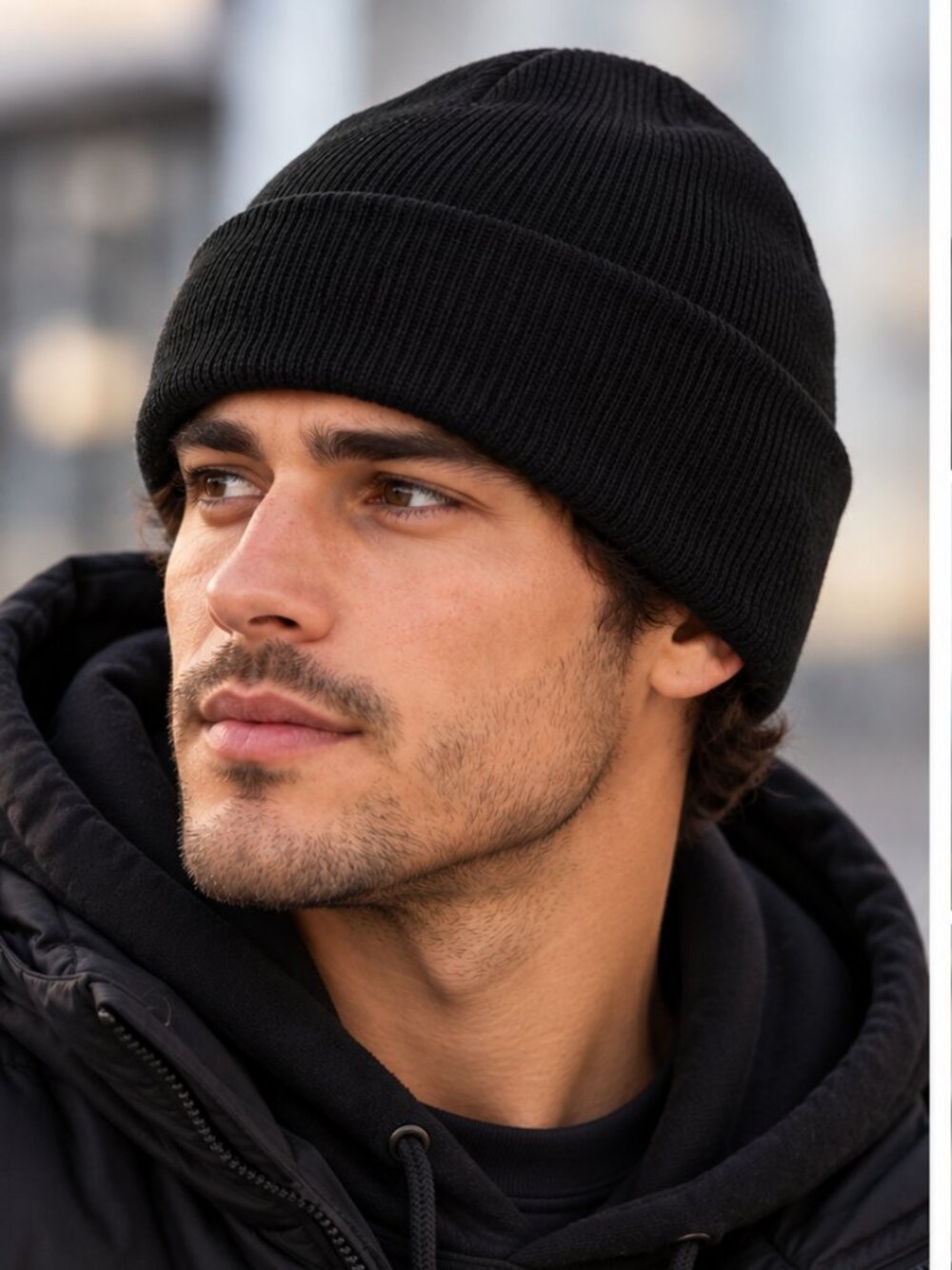 Goodfellow & Co Men's Black Cuffed Knit Beanie One Size Winter Watch Cap